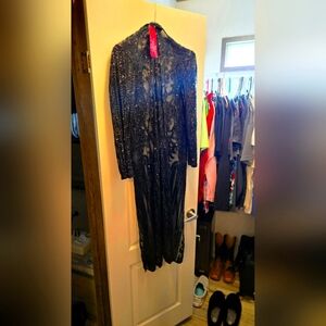 Black Sequin Long Sleeve Dress
